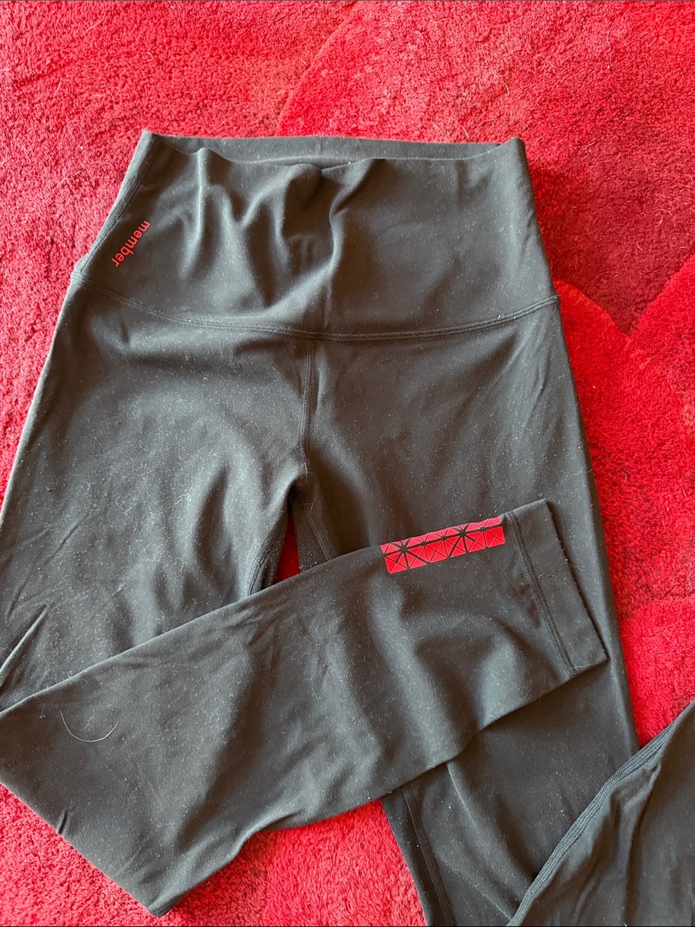 lululemon athletica Black Kids Leggings with Red Accent